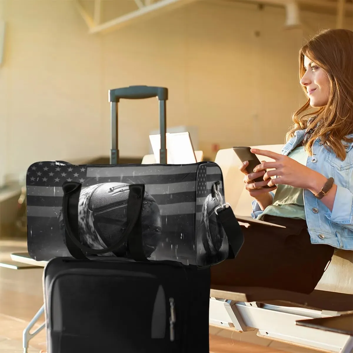 Vintage Basketball Travel Duffel Bag for Women Men Waterproof Foldable Overnight Weekender Bag Large Capacity Sports Gym Bag