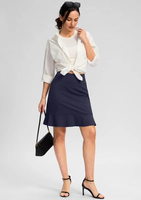 Viodia 20" Knee Length Skorts Skirts for Women with Pockets High Waisted Athletic Tennis Golf Skort for Casual Summer