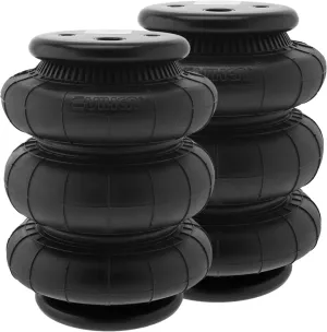 Vixen Air 1/2" NPT Single Air Port Triple Bellow Suspension Air Spring/Air Bag Dual Pack VXD2600TDP