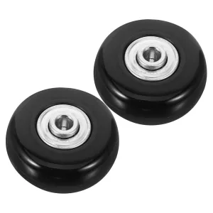 VOSAREA 2pcs Universal Wheel Accessories Suitcase Luggage Replacement Wheels for Luggage Suitcases Swivel Traveling Replacement Travel Case Trunk Caster for Covers Rubber Black