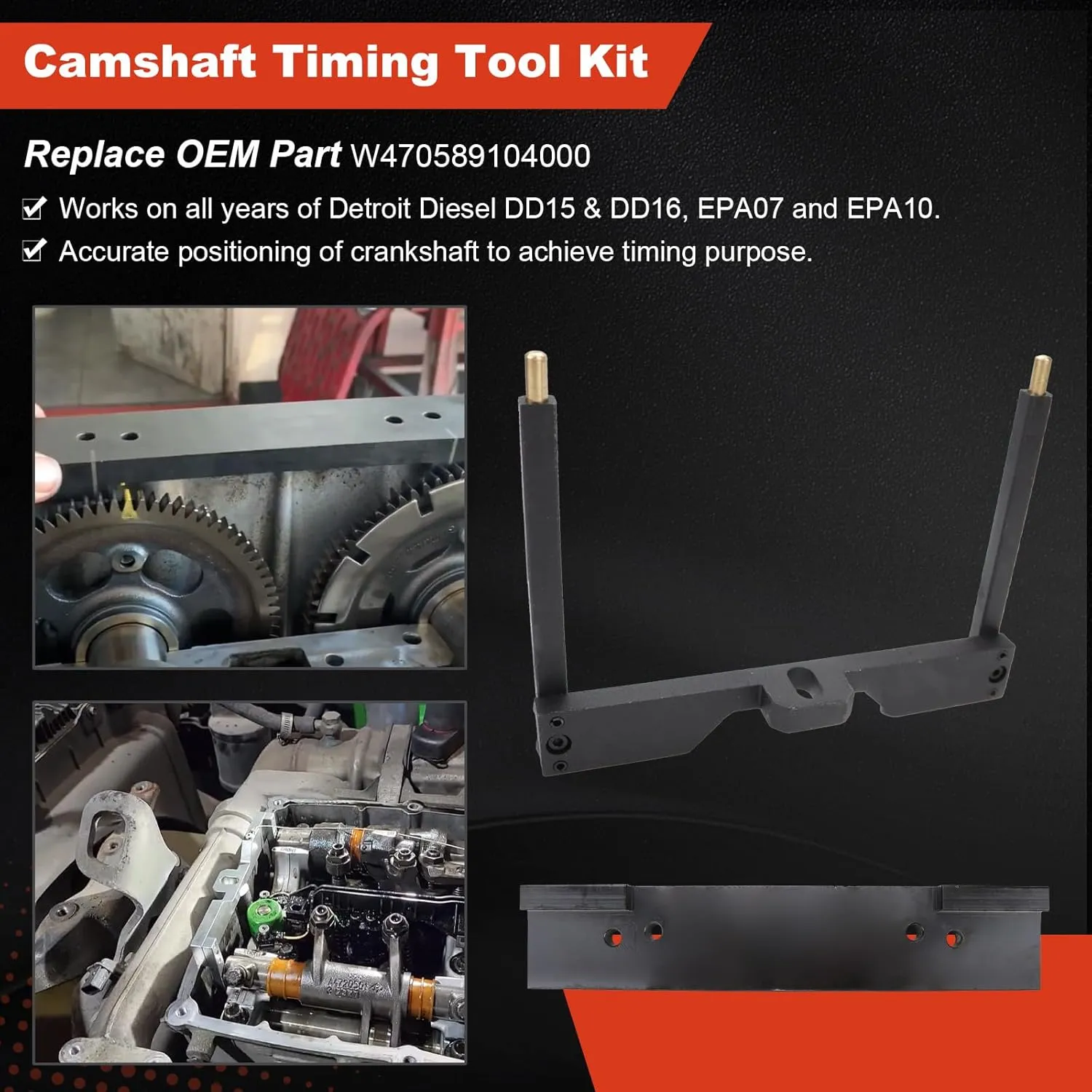 W470589104000 for Detroit Diesel DD15 DD16 Engine Camshaft Timing Tool TDC Locating Pin Brake Adjustment Tool Barring Tool Fuel Line Socket Heavy Duty W470589001500 W470589046300