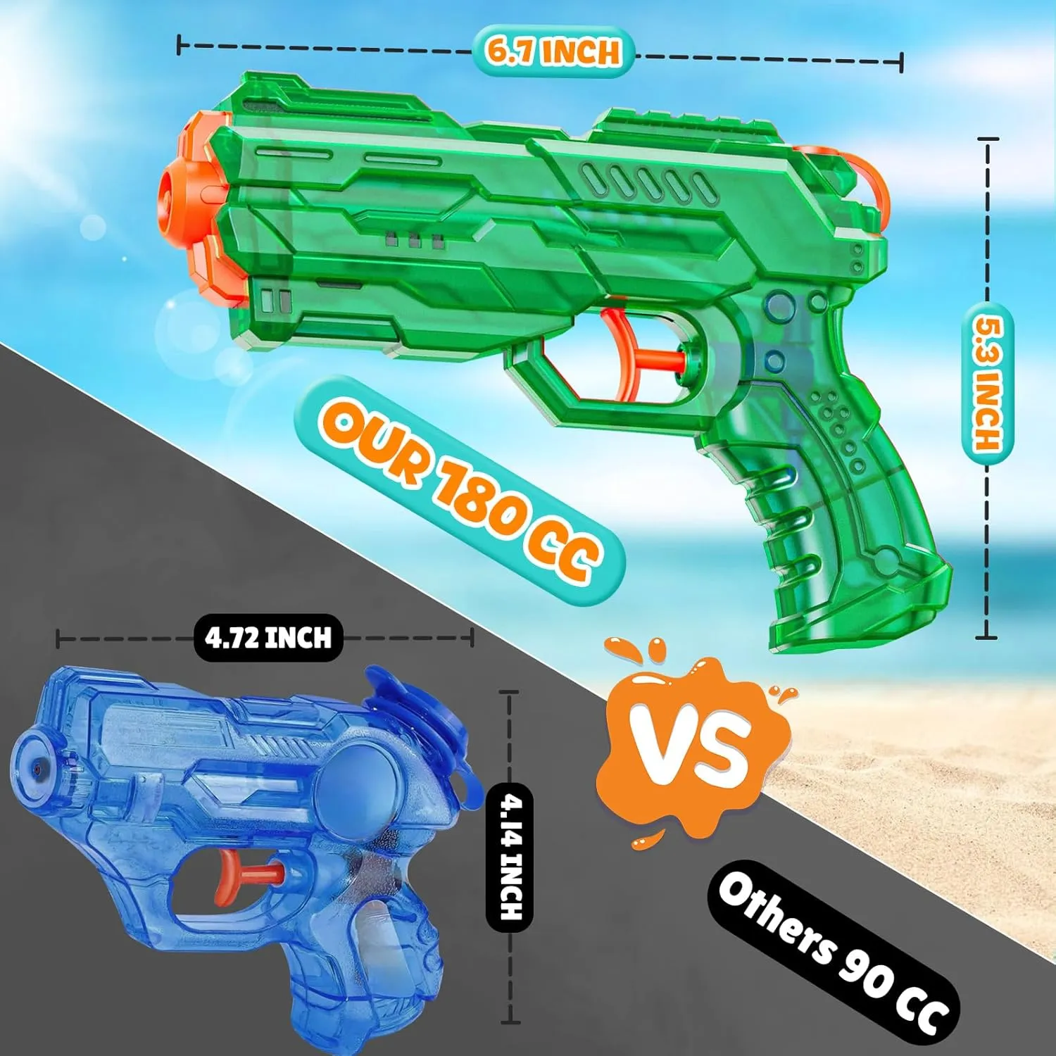 Water Gun Squirt Toy for Kids: Super Water Guns for Kids Age 5 8 12 Boys Girls Adults - Small Outdoor Water Guns Toys for Pool Beach Swimming Summer Games Yard Party (6 Pack)