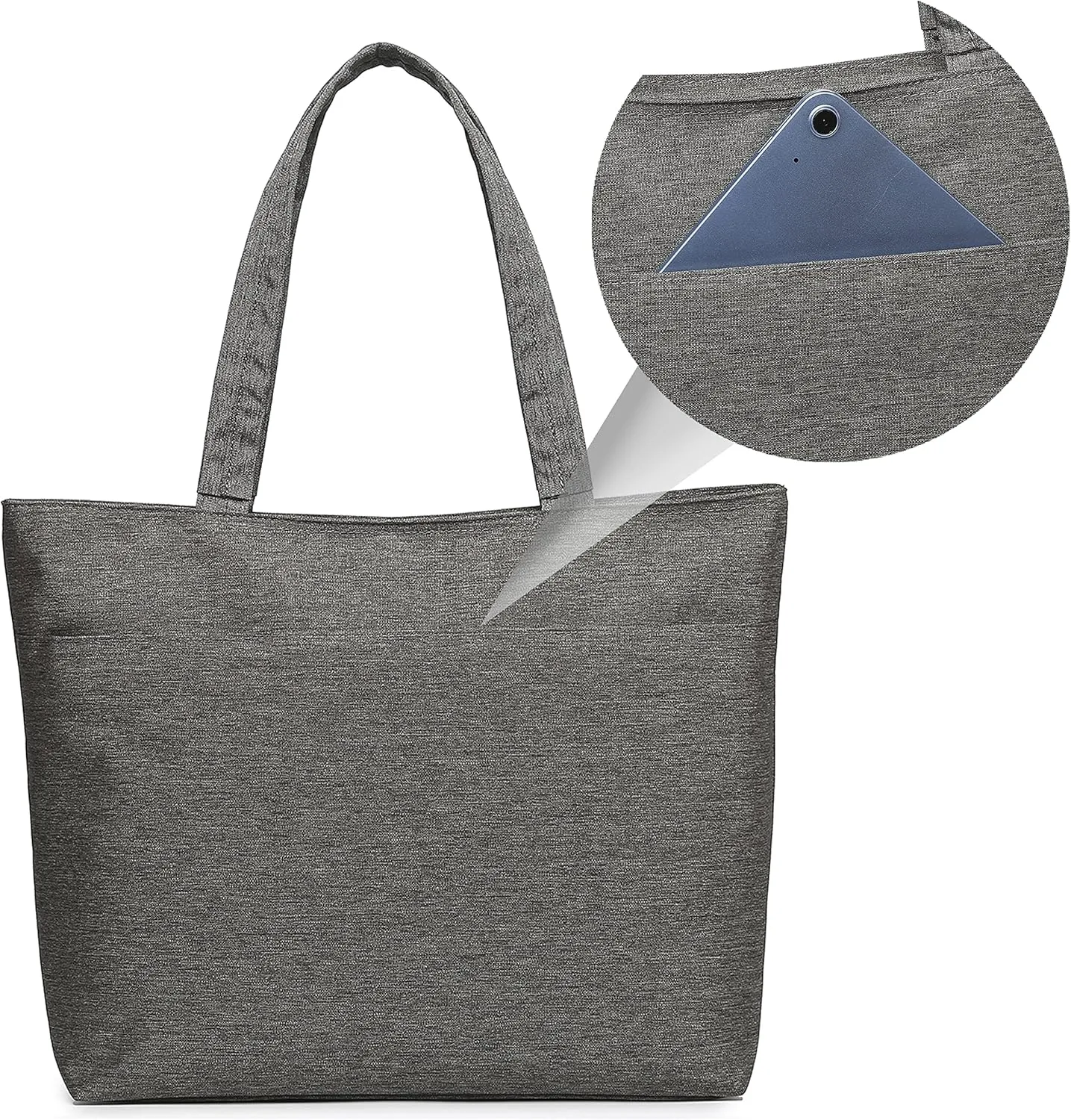 Water Resistance Nylon Laptop Tote Bag Computer Travel Carrying Shoulder Bag (12-13.3 Inch, Gray)