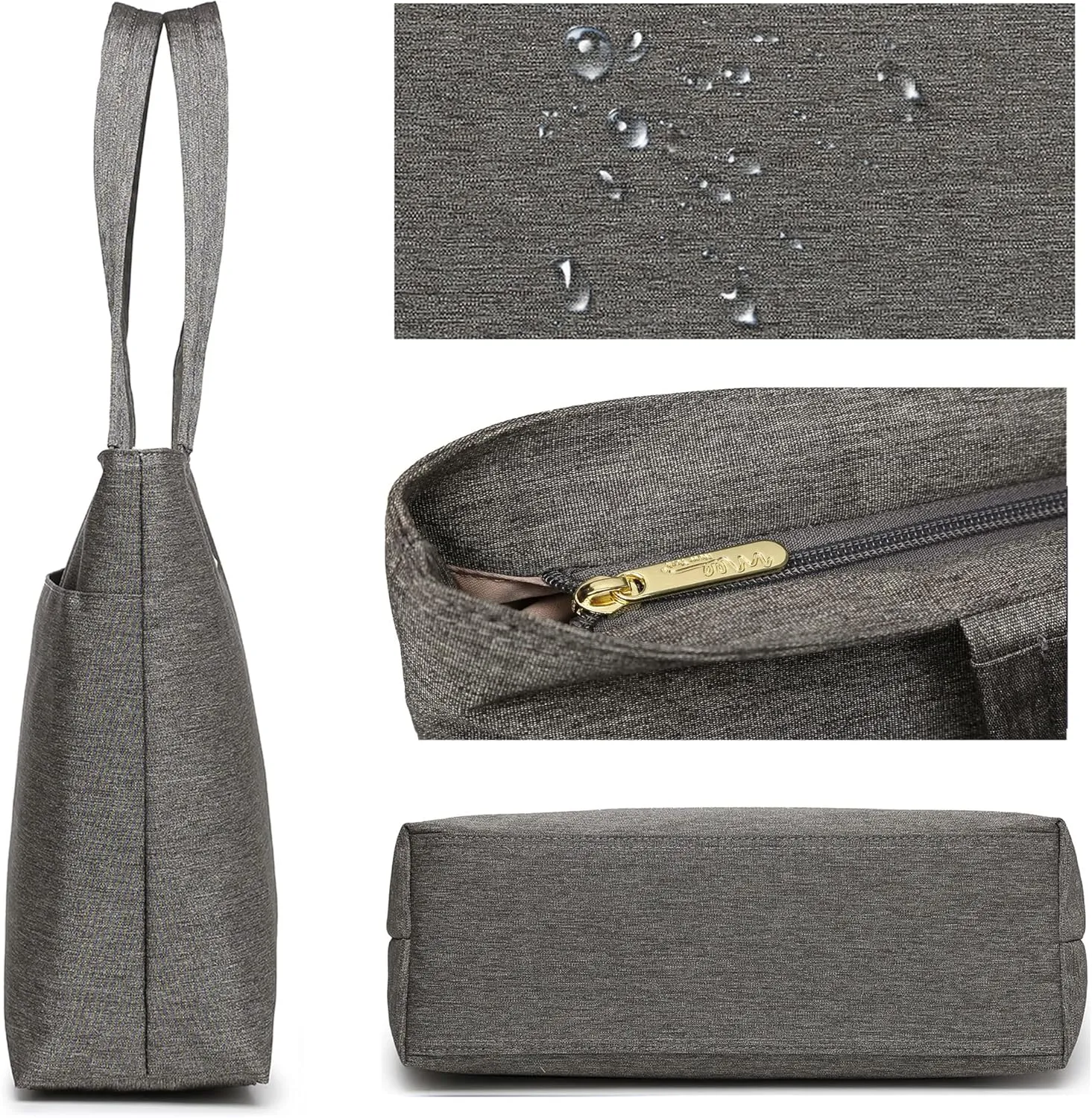 Water Resistance Nylon Laptop Tote Bag Computer Travel Carrying Shoulder Bag (12-13.3 Inch, Gray)