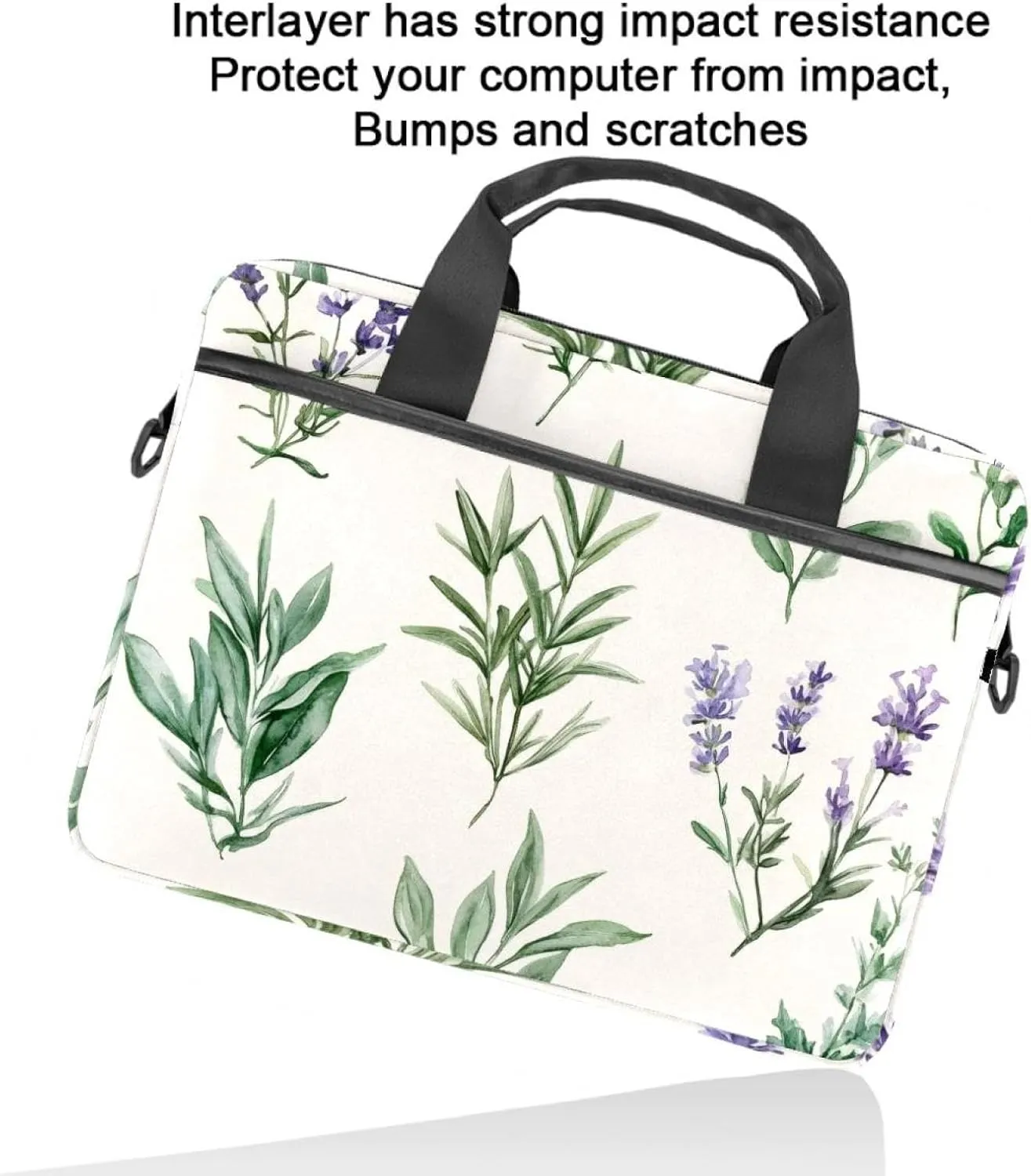 Watercolor Art Purple Turquoise Butterfly Laptop Bag Case Computer Sleeve Shoulder Messenger Bag for Work School
