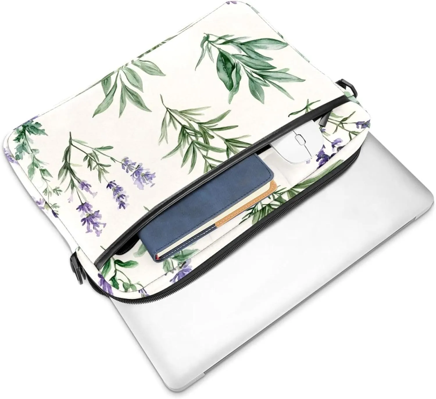 Watercolor Art Purple Turquoise Butterfly Laptop Bag Case Computer Sleeve Shoulder Messenger Bag for Work School