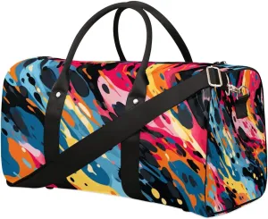 Watercolor Travel Duffel Bag for Women Men Waterproof Foldable Overnight Weekender Bag Large Capacity Sports Gym Bag