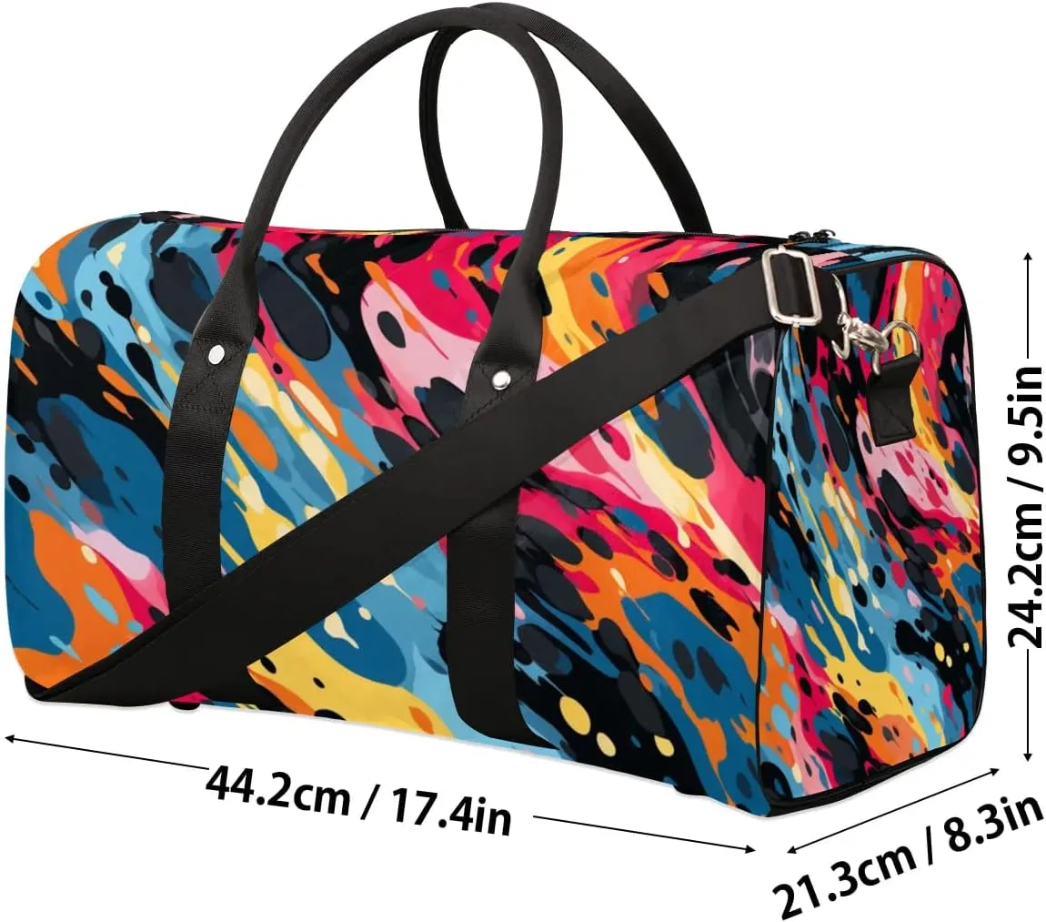 Watercolor Travel Duffel Bag for Women Men Waterproof Foldable Overnight Weekender Bag Large Capacity Sports Gym Bag