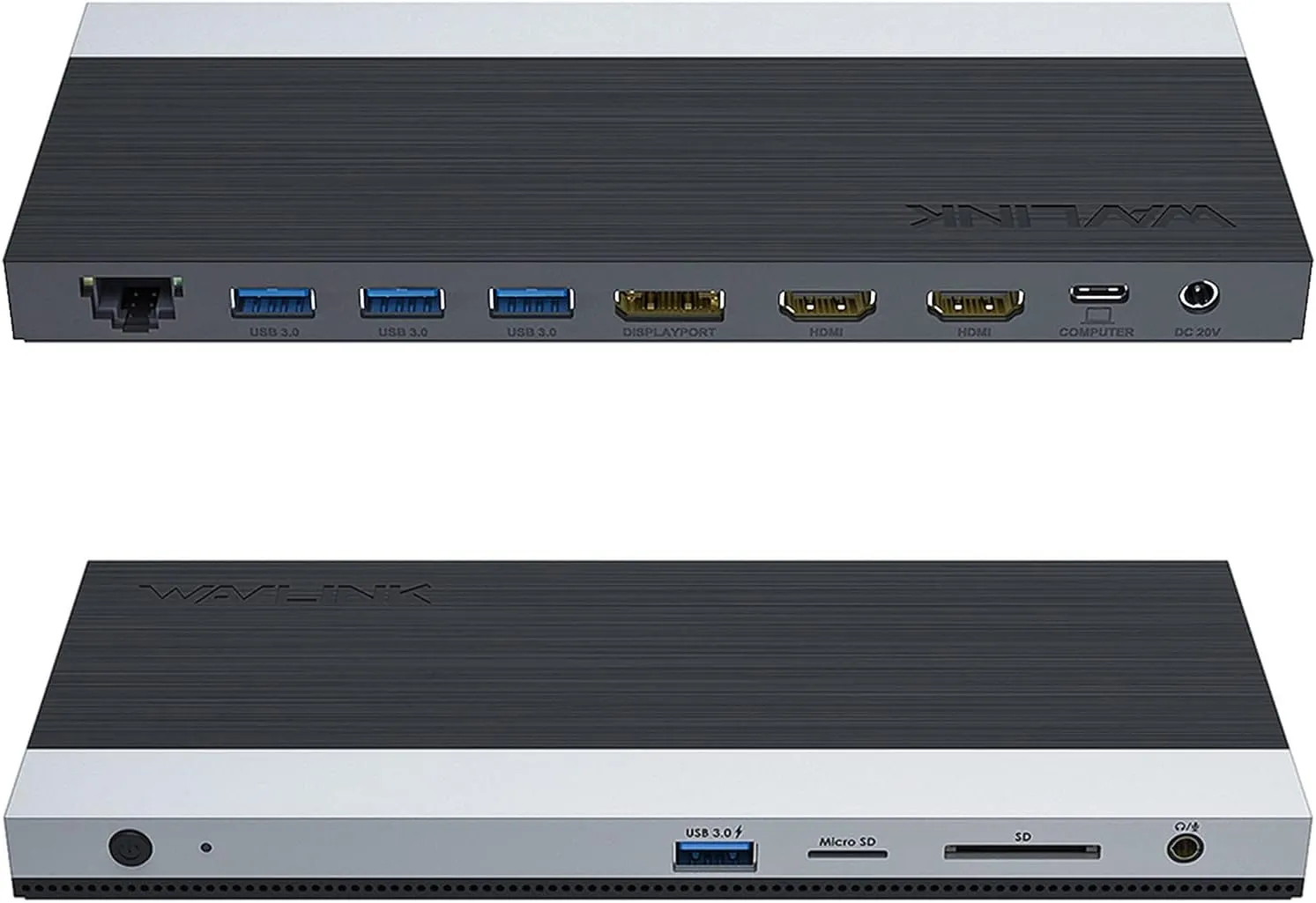 WAVLINK USB C Docking Station 4K Triple Display (2 HDMI   1 Displayport) with 100W PC Charging, Gigabit Ethernet, 4 USB 3.0, SD/TF Card Slot, Audio, for Dell HP MacBook Lenovo and Other USB C Laptops