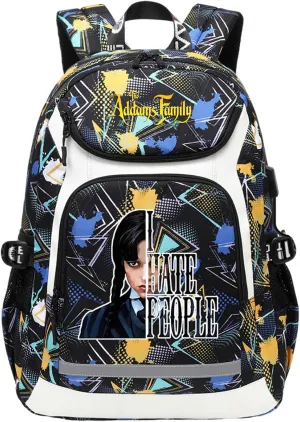 Wear Resistant Travel Bag Novelty Canvas Knapsack Multifunction Large Capacity USB Backpack