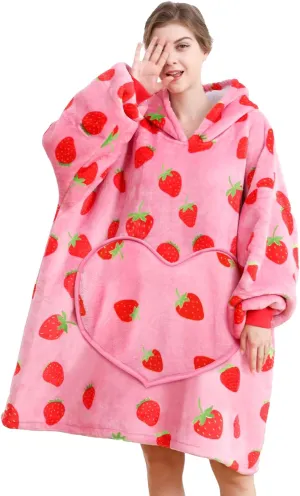 Wearable Blanket is Oversized Fluffy and Comfortable Plush Blanket，Warm Sherpa Sweatshirt，One Size for All