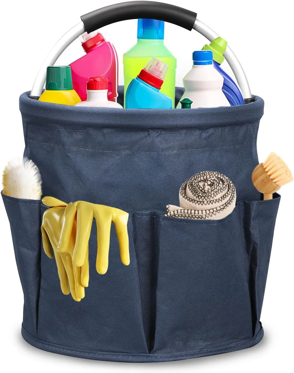 Wearable Cleaning Caddy，Cleaning Supplies Organizer Foldable Basket Bucket Tool with Handle Cleaning Bag for Cleaning Professionals, Auto Detailers, Housekeepers