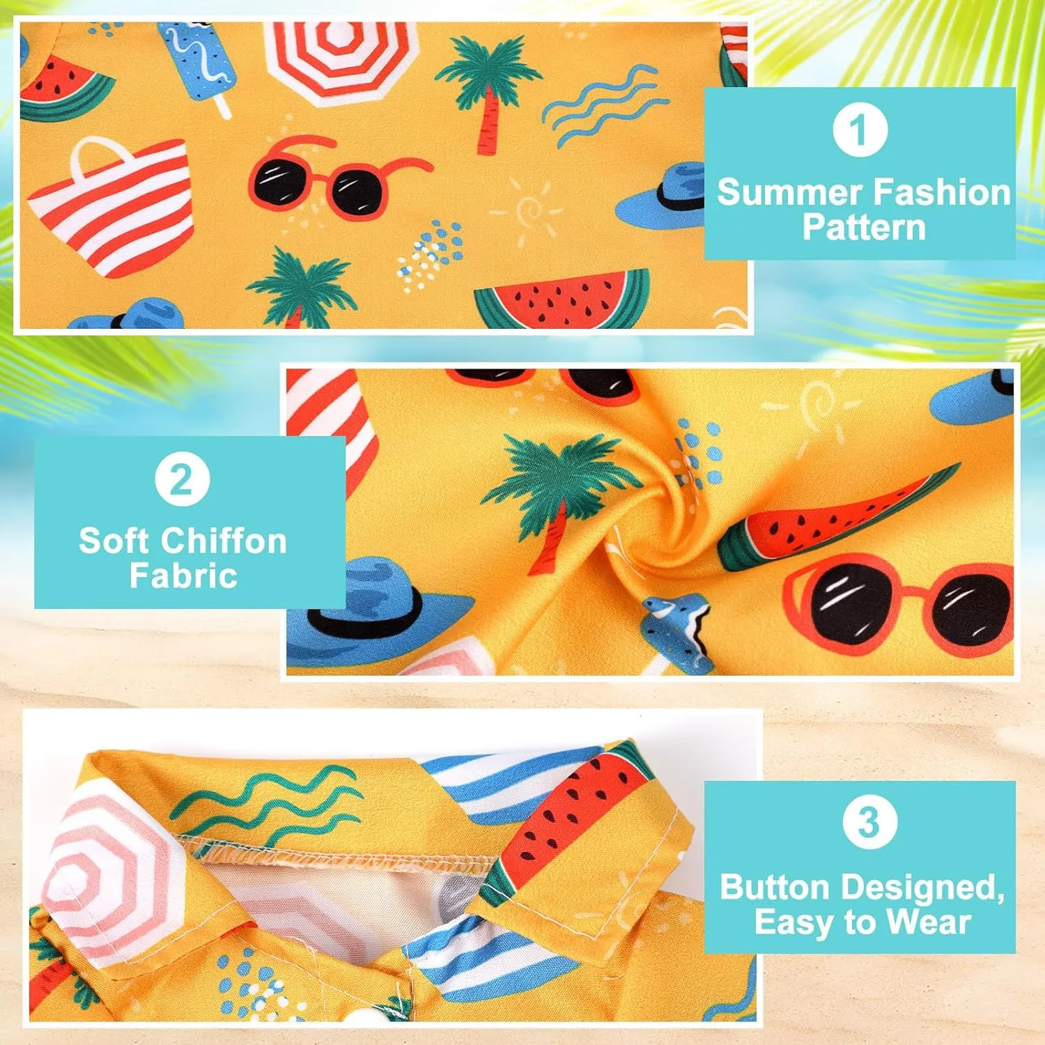 Weewooday 4 Pieces Pet Summer T-Shirts Hawaii Style Floral Pet Dog Shirt Breathable Cool Clothes Beach Seaside Puppy Sweatshirt for Small Puppy(Lovely Style,Large)