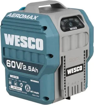 WESCO 60V 2.5Ah Li-ion Battery Pack, Cordless Tool Battery Pack, Intelligent Power Management, Shock-Resistant Design