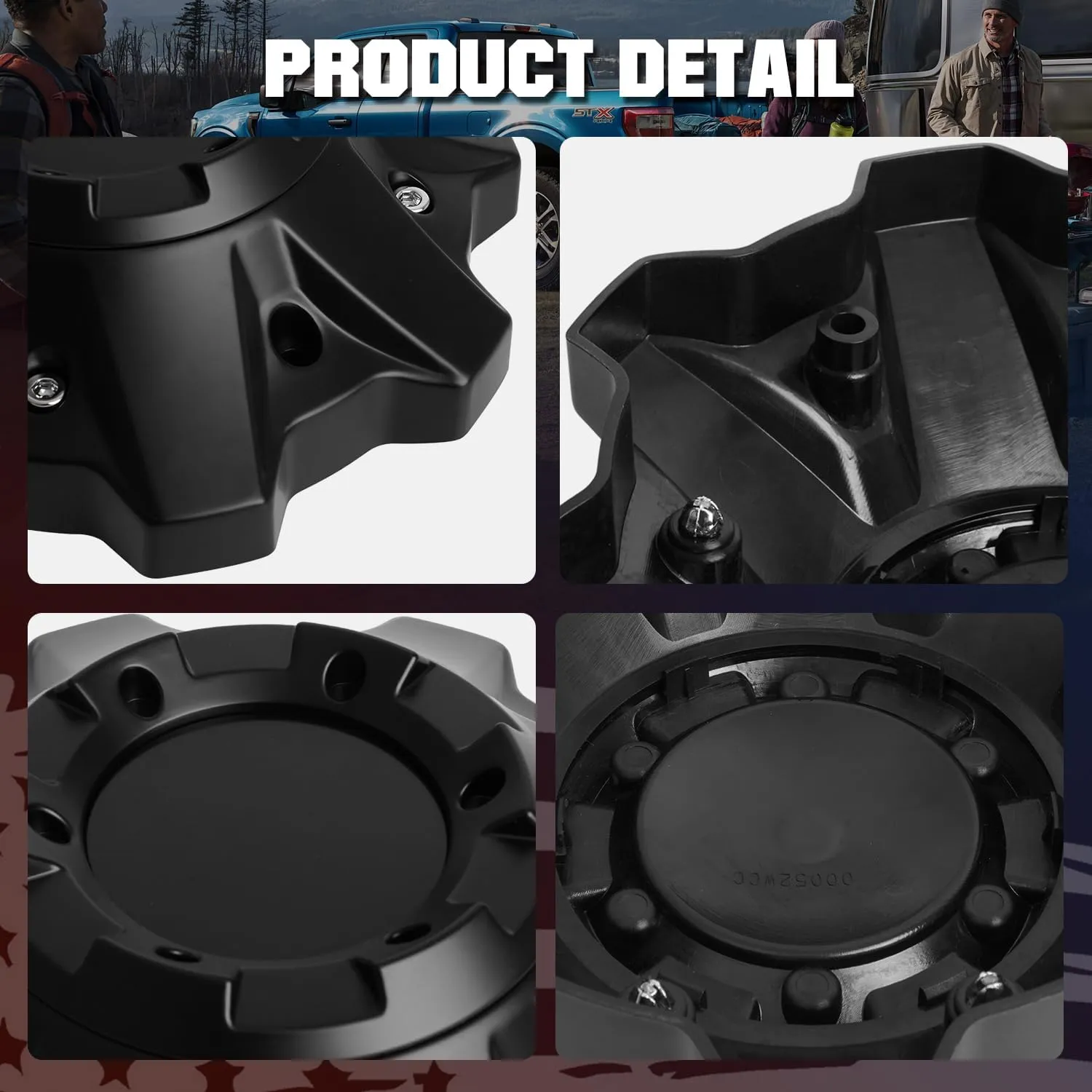 Wheel Center Hub Caps for Fuel Offroad Replacement Center Hubcaps for # 1002-53B M-447 Rims, Set of 4 Matte Black, Premium ABS Material, Recommended for Off-Road Tuning Enthusiasts