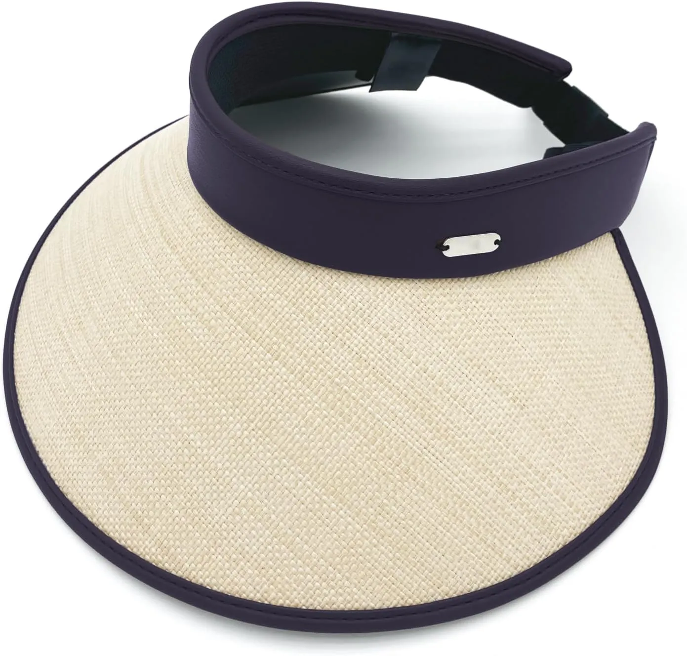 Wide Brim Visor Women & Men, Straw Sun Visor Hat with Chin Strap for Beach & Travel