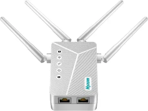 WiFi Extender Signal Booster for Whole Home & Backyard - 10K Sq.Ft Coverage w/4 Antennas | 90% Faster Internet Booster w/Ethernet Port, Easy Setup Wireless Repeater Works with Any Router | Long Range