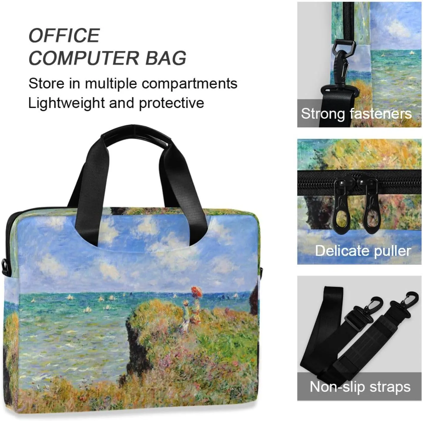 WIHVE Laptop Shoulder Bag 15 14 13inch Laptop Case Bag for Women Men