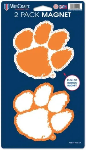 WinCraft NCAA Clemson University Tigers 2-Pack Die Cut Magnet Set
