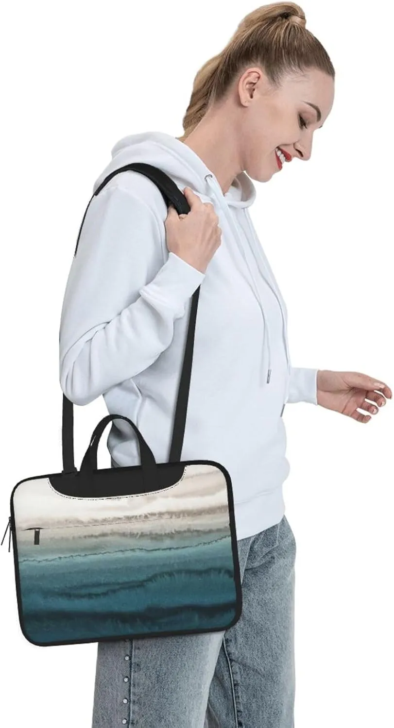 Within The Tides Print Laptop Bag,Can Use It Freely As A Shoulder Bag,Crossbody Bag,And Briefcase