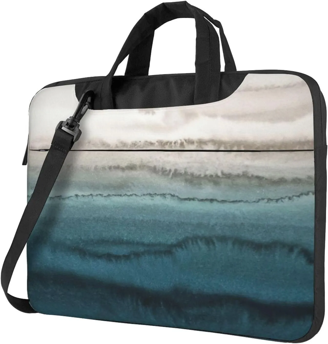 Within The Tides Print Laptop Bag,Can Use It Freely As A Shoulder Bag,Crossbody Bag,And Briefcase