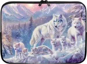 Wolf Printed Laptop Briefcases for Men Women, Lightweight 13 Inch Laptop Bag Protective Laptop Case Bag with Zipper, Washable Laptop Computer Bag Carrying Case Neoprene, Gift for Father