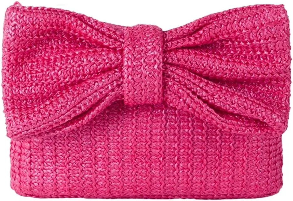 Women Bow Purse Summer Straw Woven Clutch Bag Handbags Vacation Beach Tote Formal Party Wedding 2025 New
