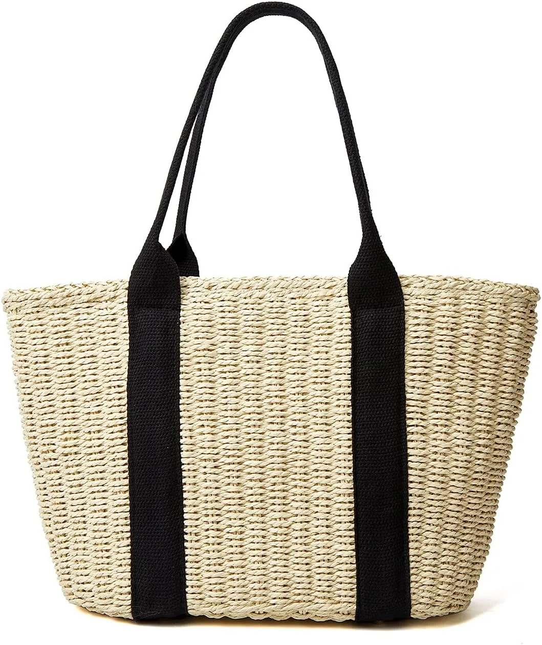 Women Straw Bags Summer Beach Large Tote Bag Handmade Woven Shoulder Crossbody Handbag