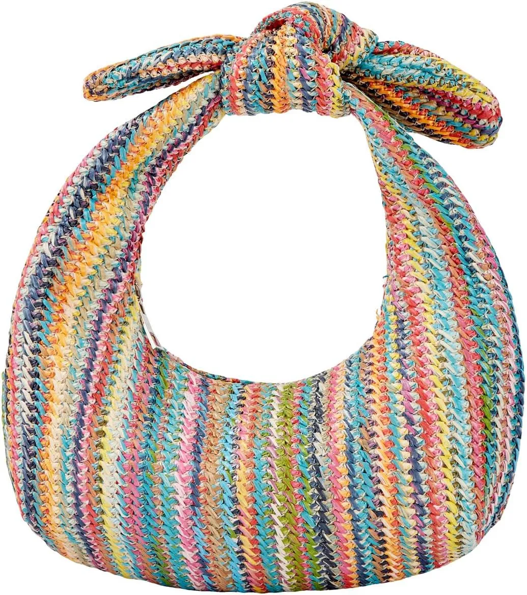 Women Straw Beach Clutch Purse Handbag Summer Elegant Vacation Style Shoulder Bag Crossbody Bag