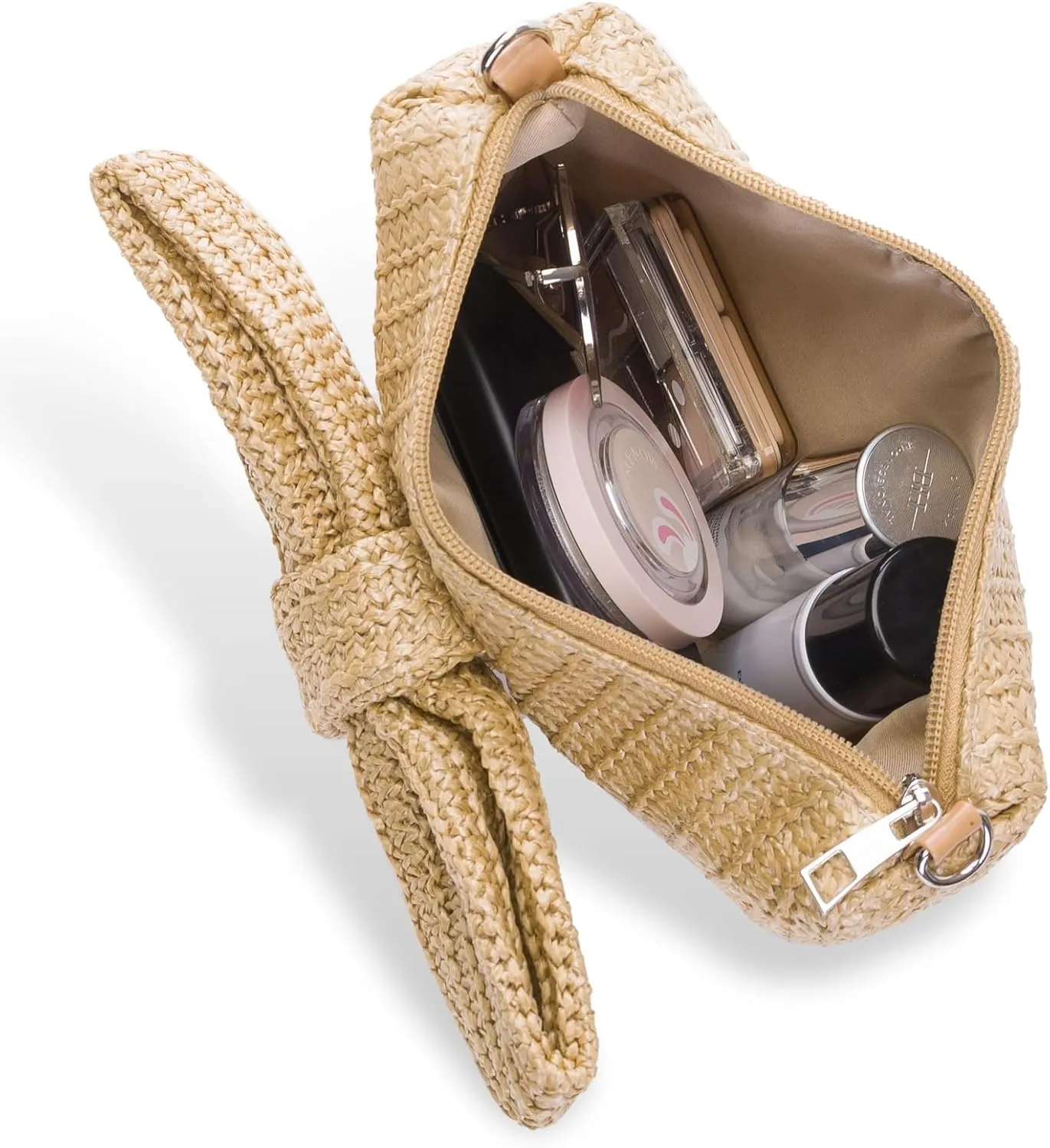 Women Straw Bow Purse Summer Beach Bag Woven Clutch Bag Vacation Tote Party Handbags Wedding Formal 2025 New