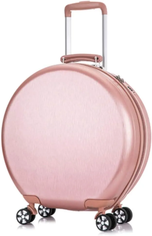 Women Suitcase Round Travel Luggage Bag with Universal Wheel Cabin Trolley Case