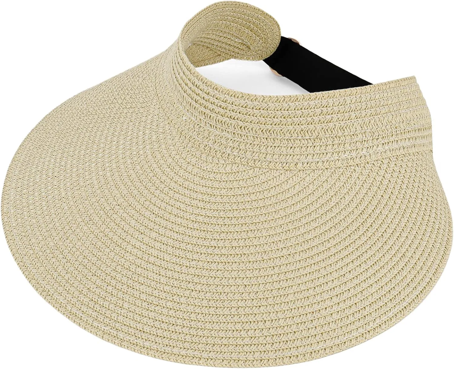 Women Summer Sun Hat Lady's Portable Beach Visor Bowknot Straw Hat