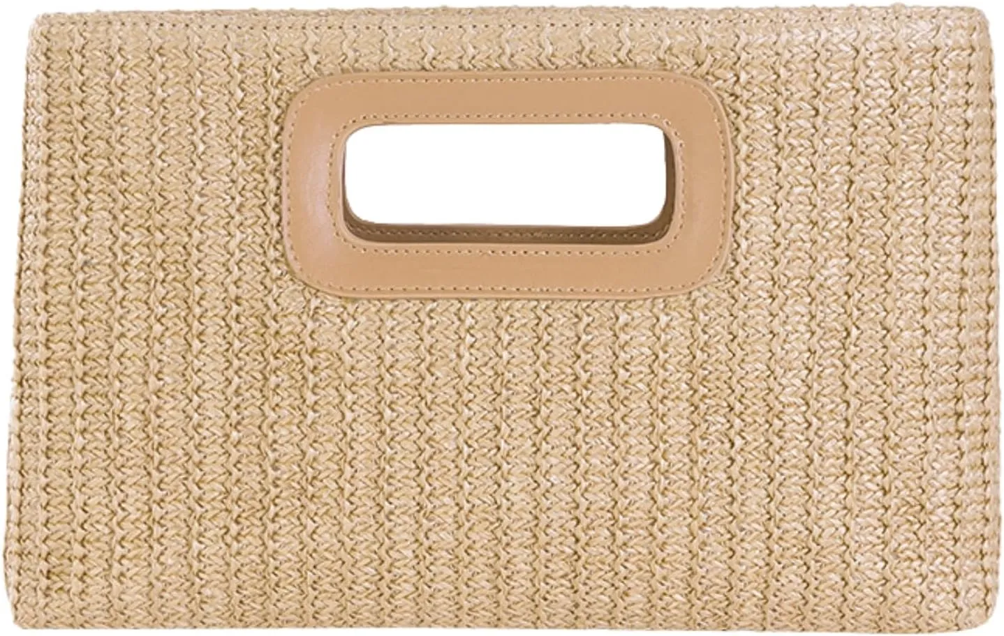 Women Top Handle Handbag Chain Crossbody Bag 2025 Summer Raffia Straw Clutch Beach Vacation Evening Square Purse