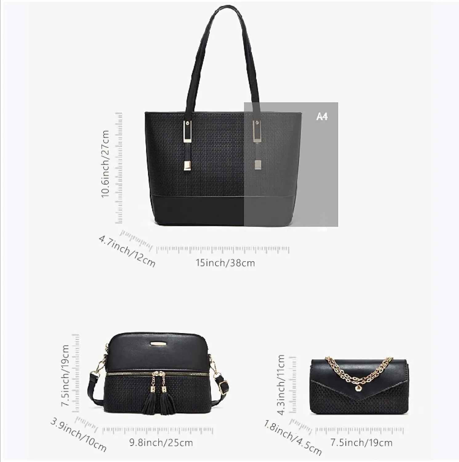 Women's 3-piece set mother bag large capacity handbag multifunctional bag