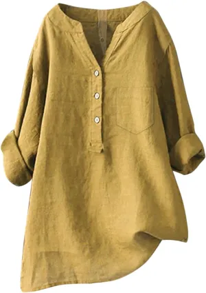 Womens Button Down Shirt Linen Button Up Shirts Sleeve Collar Casual Women's Shirt Women's Shirt White Shirt Women