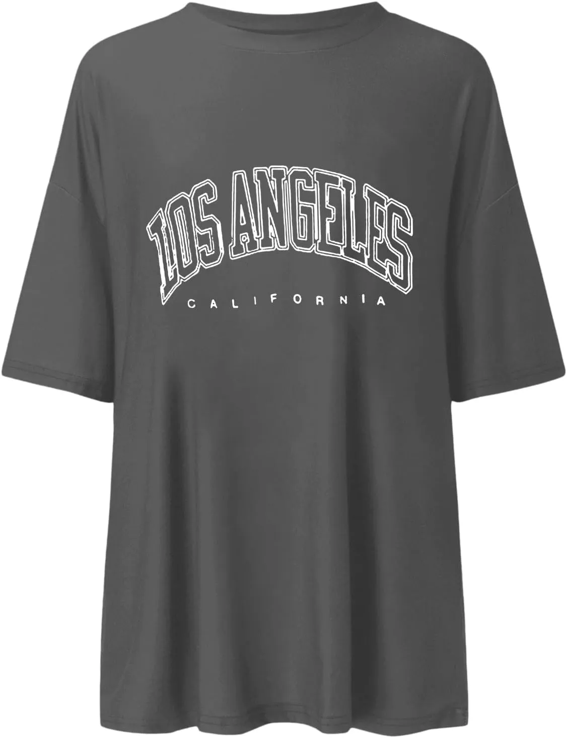 Women's Casual Los Angeles California T Shirts for Women Oversized Trendy Loose Running Tops Summer Letter Print 2025