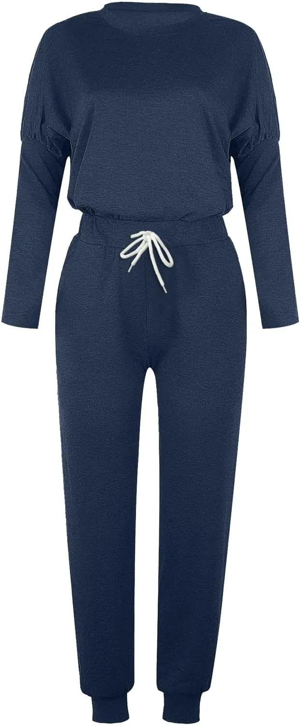 Women's Casual Pullover 2 Piece Outfits Breathable Skin Friendly Loungewear Sets Outdoor Sports Casual Sweatsuits Set