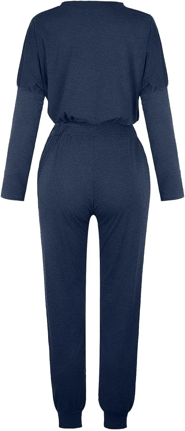 Women's Casual Pullover 2 Piece Outfits Breathable Skin Friendly Loungewear Sets Outdoor Sports Casual Sweatsuits Set