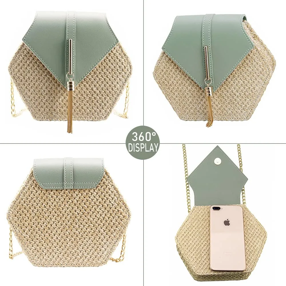 Women's Crossbody Bag Cute Straw Shoulder Bag