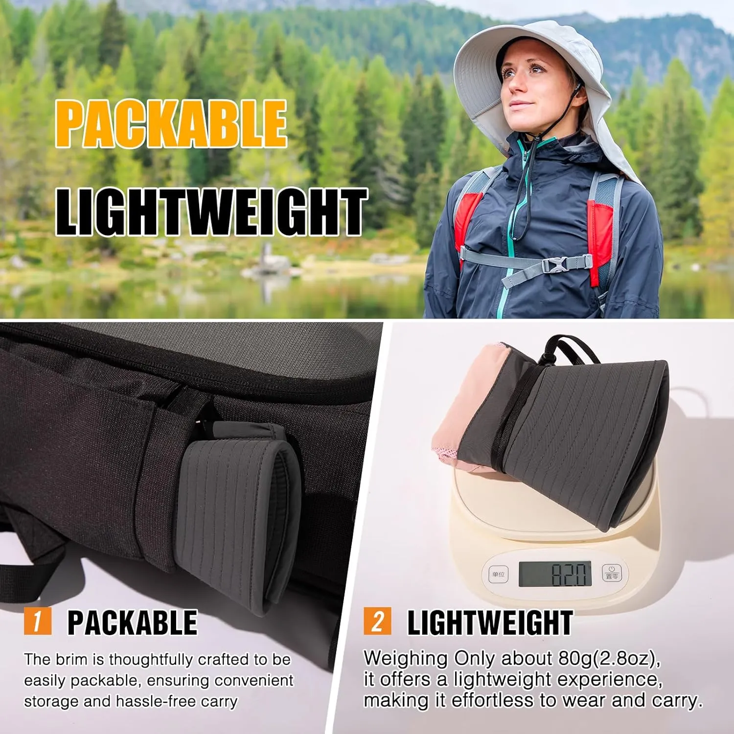 Women's Flap Ponytail UV 50 Packable Mesh Sun Fishing Beach Hiking Oversized XL XXL Hat