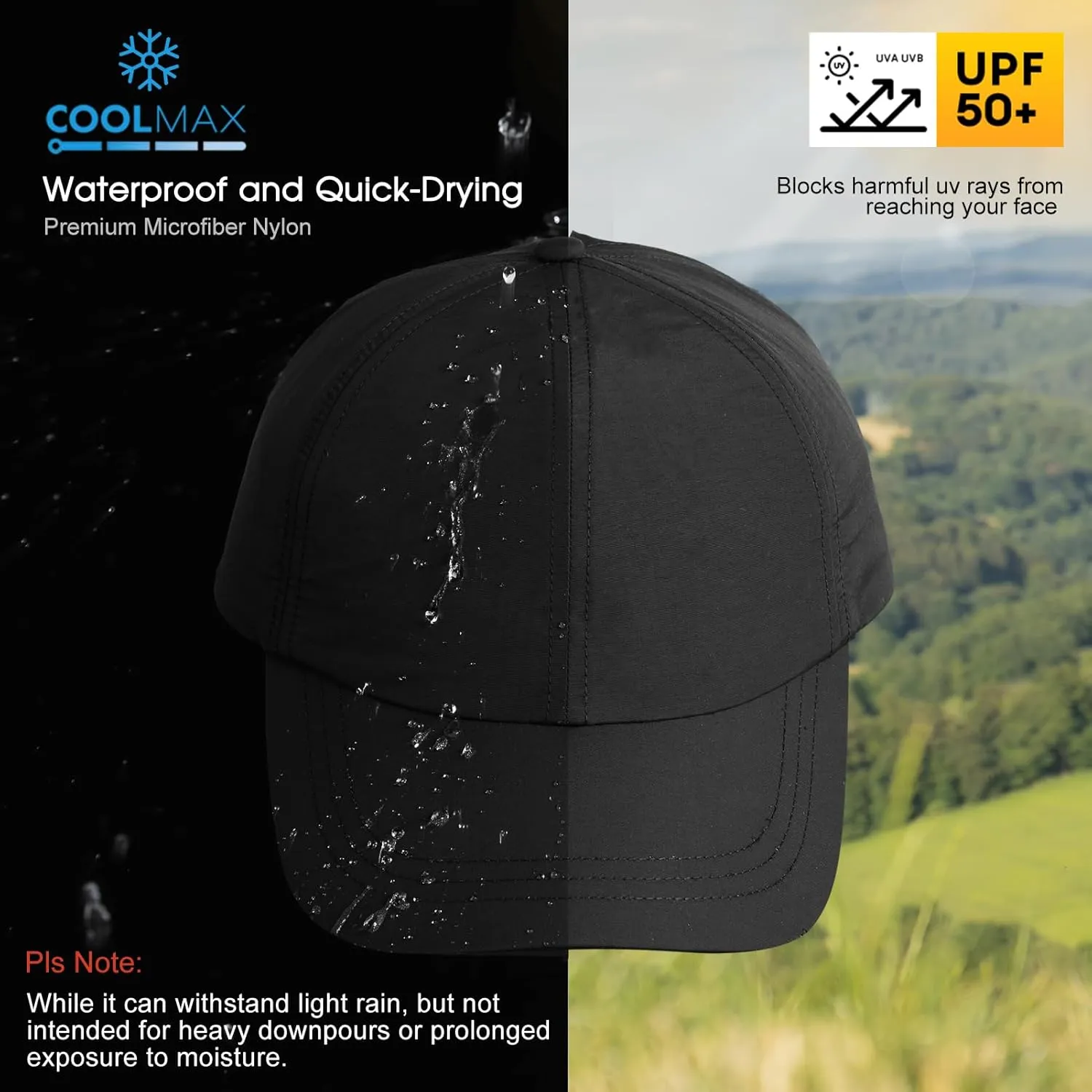 Women's High Ponytail Messy Bun Packable Unstructured Baseball Cap Oversized L XL XXL UV 50 Sun Running Hat