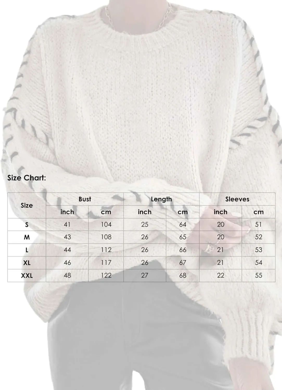 Women's Oversized Crewneck Black Line Splicing Pullover Knit Khaki Sweaters Long Sleeve Loose Winter Fashion Outfits