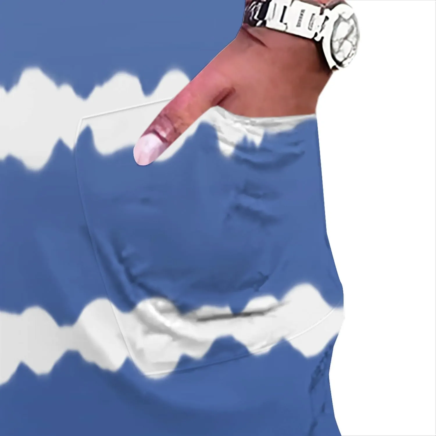 Women's Oversized Short-Sleeved Dress Denim Print V-Neck T-Shirt Maxi Dress Summer Trend Beach Sundress with Pockets