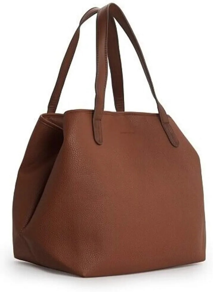 Women's Simple Shoulder Bag Pu Litchi Tote Large Capacity Handbag