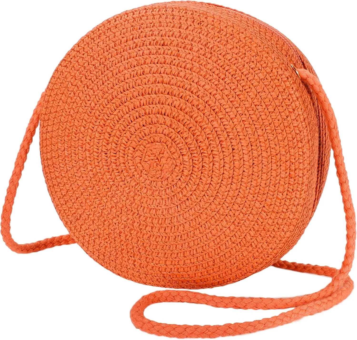 Womens Small Round Straw Crossbody Bag Beach Shoulder Bag Handbag Purse for Summer