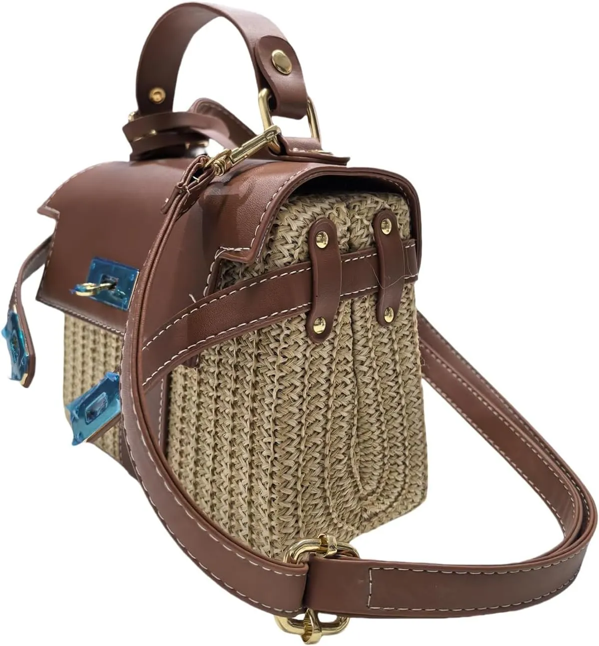 Women's Straw Beach Bag Crossbody Bag