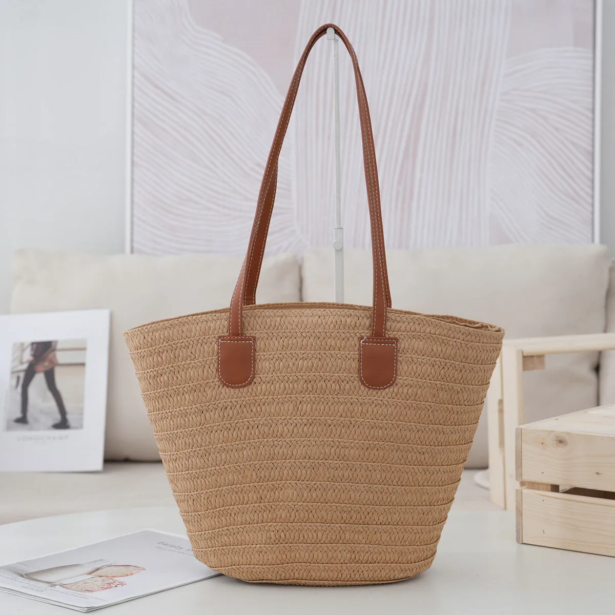Women's Straw Woven Beach Large Capacity Shoulder Bags
