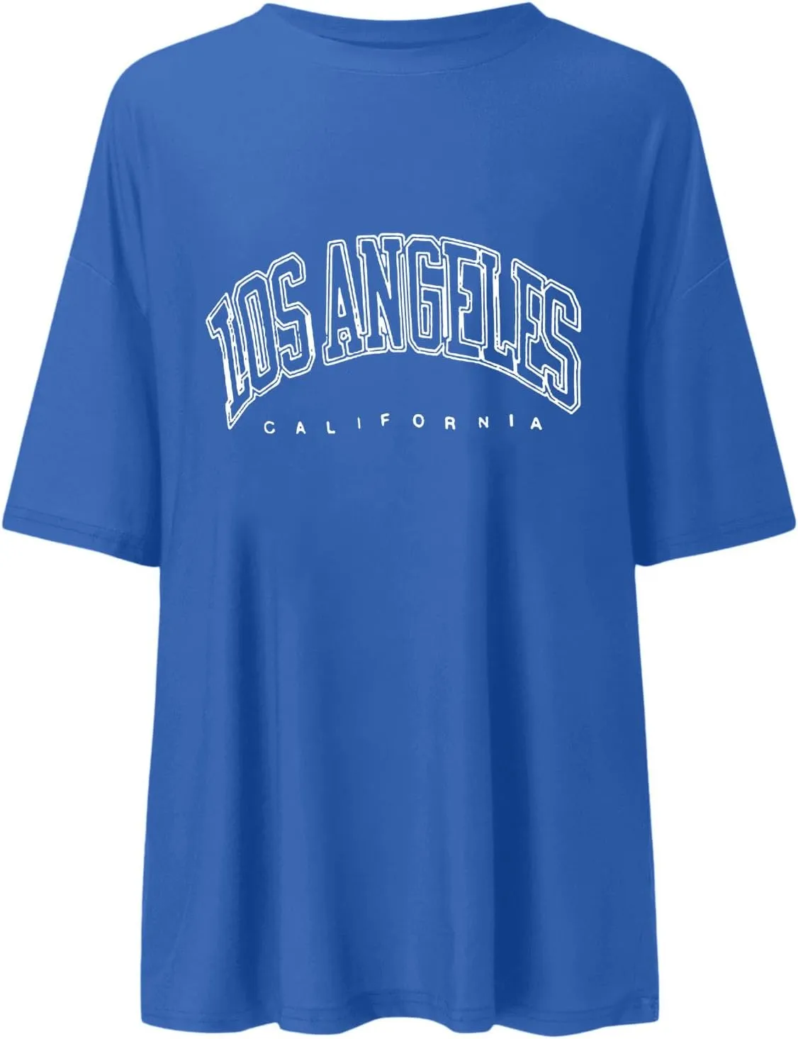 Womens Summer Los Angeles California Tees Shirts 2025 Half Sleeve Cute Loose Fit Tops Going Out Letter Print Casual