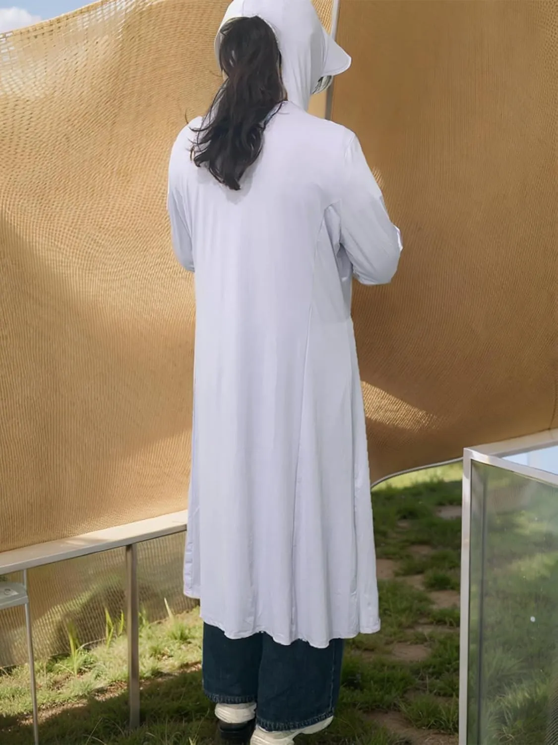 Women's UPF50  Sun Protection Clothing Summer Long Tunic Maxi Beach Dresses Lightweight Swimsuit Cover Up