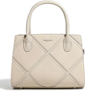 Women's Vegan Leather Top Handle Crossbody Satchel Tote Work Bag in Checkered Pattern